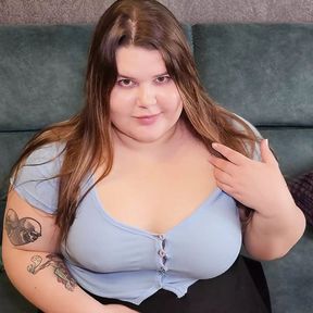 Cute Busty BBW Rips a Crop Top on Her Tits