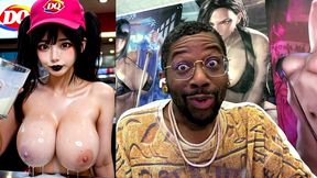big breast japanese dairy queen goth slut spilling milk all over her huge thicc tits, ai generated