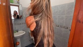 Ambar pumps the gas pedal of the old Chevette.