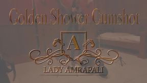 GOLDEN SHOWER CUMSHOT  Total lengts 1:19 minutes  GoldenShower Natursekt Piss Pissing on my Slave Cum BDSM  Lady Amrapali Herrin Mistress Domina