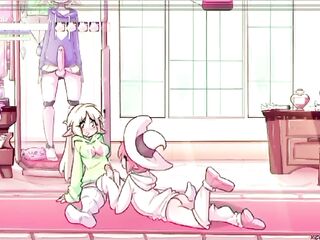 MAX THE ELF : ( ANIMATION ) _ FUTANARI _ SHEMALE HENTAI - 3SOME DE CHICAS COGIENDO CON GANAS