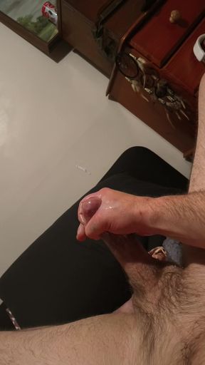 Hairy package and solo masturbation with ejaculation homemade mushroom cock circumsised stroking