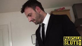 ”Dark haired cougar gets the hardest fuck session of a lifetime”