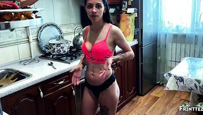 My Fit Brunette Stepmom Sucks My Cock, Lets Me Fuck Her & Takes CIM To Help Me Make a Trend Video