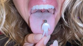 Giantess uses tiny man pussy vore