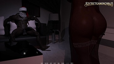 Ariana's Dark Christmas 2 (part 04) By Sieglinnde - Wife Fucks Black Santa Guy Behind Husband's Back - 3D Porn Game