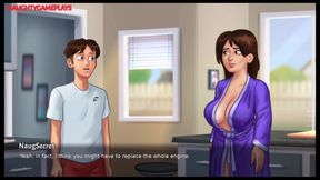 Girlfriend Roommate Gives Horny Pervert Man a Nice Orgasm With Massive Cock -  Summertime Saga By DarkCookie