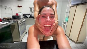 kinky mary’s intimate kitchen threesome with her tattooed friend