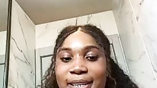 African women vanessa play twat with vibrator at outdoors washroom
