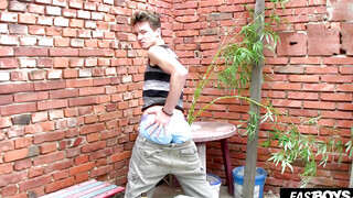 Handsome twink boy David Allan jerking off