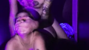 Tattooed submissive girl gets first training with double penetration