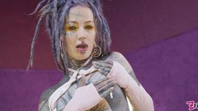 threesome anal only alternative dreadlocks girl double anal, prolapse, gape