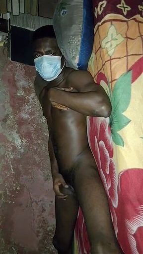 African Black Man Showcasing His Bed Skills