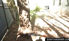 Outdoor hot amateur sex with teen slut