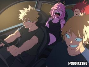 Mina Ashido - Getting Wild in the Backseat of a Moving Car