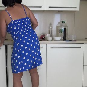 Big Tits French Cuckold Wife Kitchen Sex