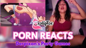 DERPIXON PARTY GAMES HENTAI REVIEW REACTION RATING - ExotiqFox Solo Gooner Girl Masturbation