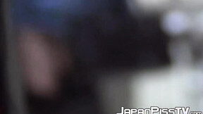 Unshaved twat asian babes  close up pissing