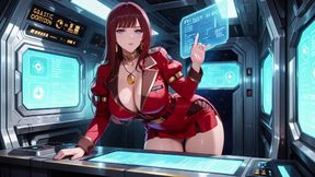 Red-haired Commander! Private Moments in the Sci-fi Ship Cockpit