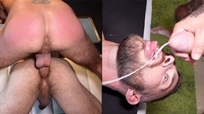Muscle stud serves up for sex pig!