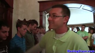 Teabagged straight twinks sucking cock