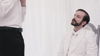 Fetish video with a shy mormon boy and the DILF elder