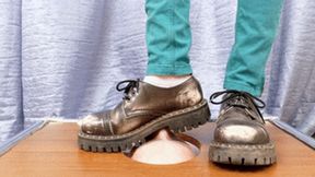 18 yo punk girl tramples my floor-face with Doc Martens dirty shoes (part 5 of 6), flo022x 1080p