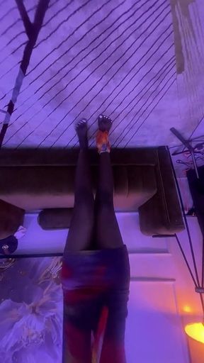 Slim Ebony African Goddess Short Dress Dance Foot Fetish