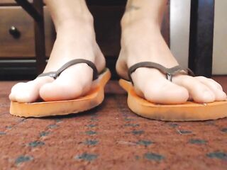Abby's feet flip-flop closeups