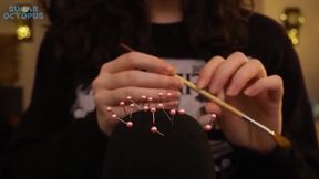 Gentle needles pinch brunette’s tight pussy raw hd solo