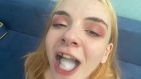 Lina Sun 22 Yr Old Blonde Gets Fucked POV then Swallows Cum