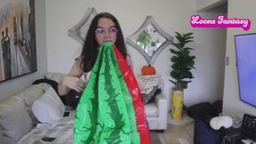 Owllete blows up watermelon Intex beach ball