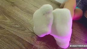 Slutty Bitch Moans & Wiggles Her Toes in Wet Sock ASMR Foot Worship