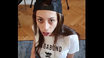 BTS - Candie Cross&rsquo_s Pre-Production Snack: Quick Blowjob and Cum Swallow Behind the Scenes