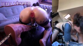 Lena Vesper Squirts &amp; Gapes on Her Fuck Machine