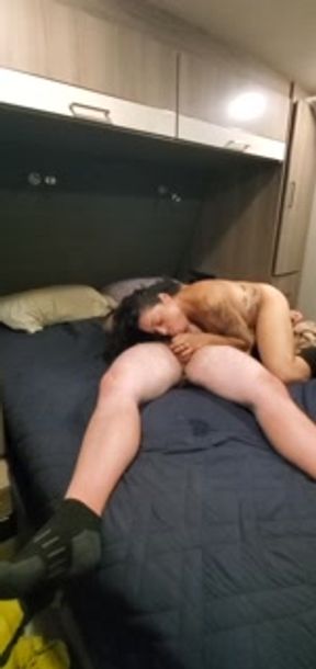 Skinny latina gets railed by strongman