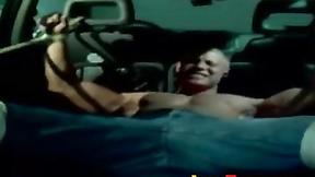 ”Muscle jock tied up with heavy rope during outdoor BDSM”