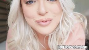 ”Big butt blonde Alexis Kay is so wet from riding a thick meat”