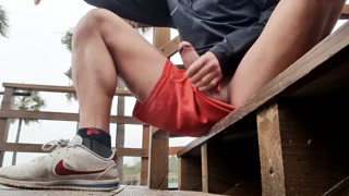 Risky Public Beach Pleasure - Big Cock Masturbation Until Almost Caught! Hotsportfitboy