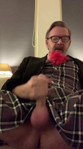 Masturbating in Scottish kilt