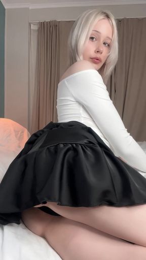 Woman invites you to smell her black panties