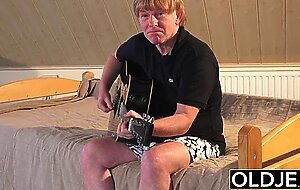 Old and teen fucked by old man in pussy and sucks cock