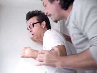 Hot blond mother I'd like to fuck enjoying in trio DP bang