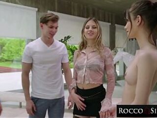 ROCCO SIFFREDI - Hawt Blond DPD Whilst Small Brunette hair Sucks Biggest Ramrod