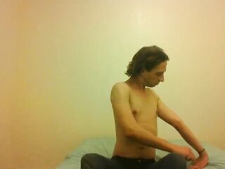 Topless Transgirl Trying to Rotate Arms 360°
