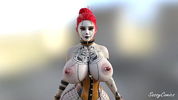 sassyComics -The Joker&#039_s Girlfriend naked and crazy catwalk