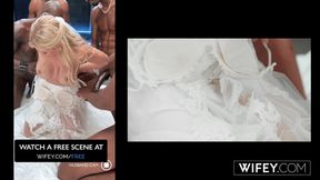Wifey Bride Danielle Renae Gets Stretched Out in 5 BBC Gangbang While Hubby Watches