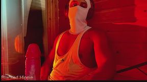 Sauna Gooning Session – My BBC Slathered in Lube, Frotting a Thick Dildo While I Moan and Edge