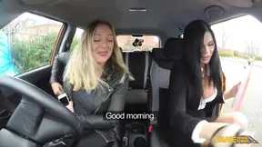 Amateur GF gives a sloppy blowjob while showing off her big natural tits.