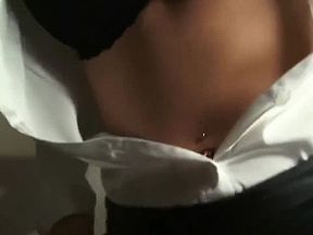 Young German Secretary Gets Huge Facial in Elevator